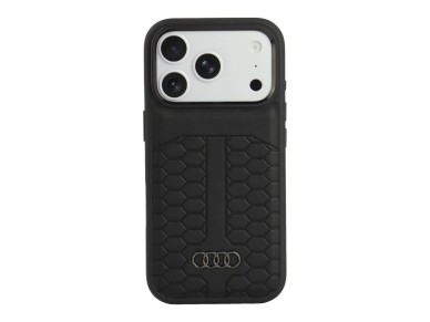 Capa em pele Audi MagSafe para iPhone 18 Pro/17 Pro - Preto Capa em pele Audi MagSafe para iPhone 18 Pro/17 Pro - Preto