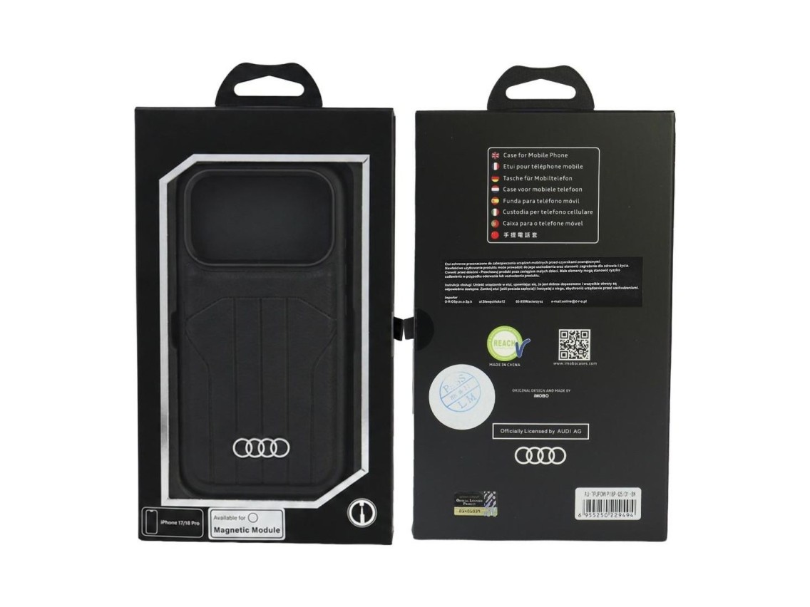 Audi Synthetic Leather Case MagSafe for iPhone 18 Pro / 17 Pro - Black