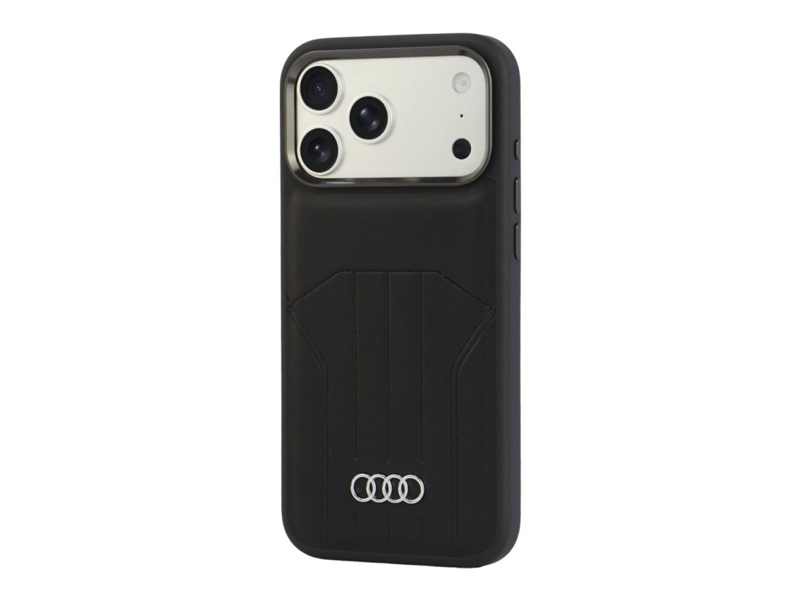 Funda Audi de piel sintética MagSafe para iPhone 18 Pro Max / 17 Pro Max - Negra