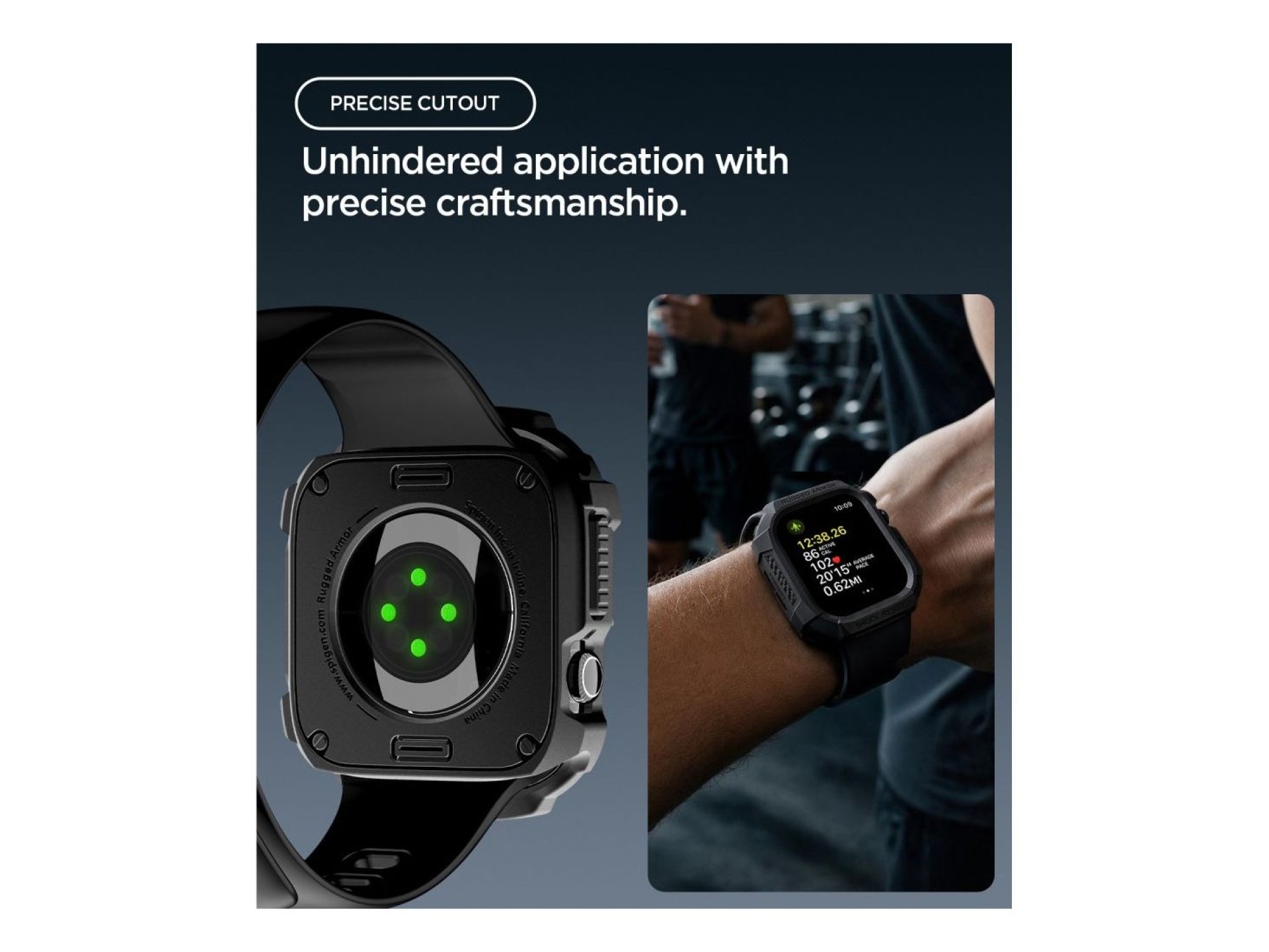 Capa Spigen Rugged Armor para Apple Watch 42mm - Preto Mate
