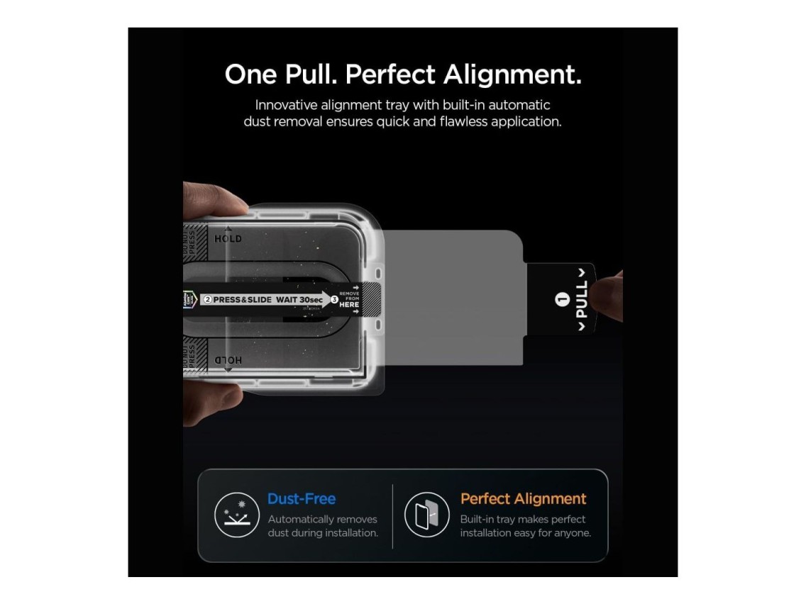 Spigen Glas.tR EZ Fit Pro HD AC Película de Vidro Temperado com Privacidade para iPhone Duo