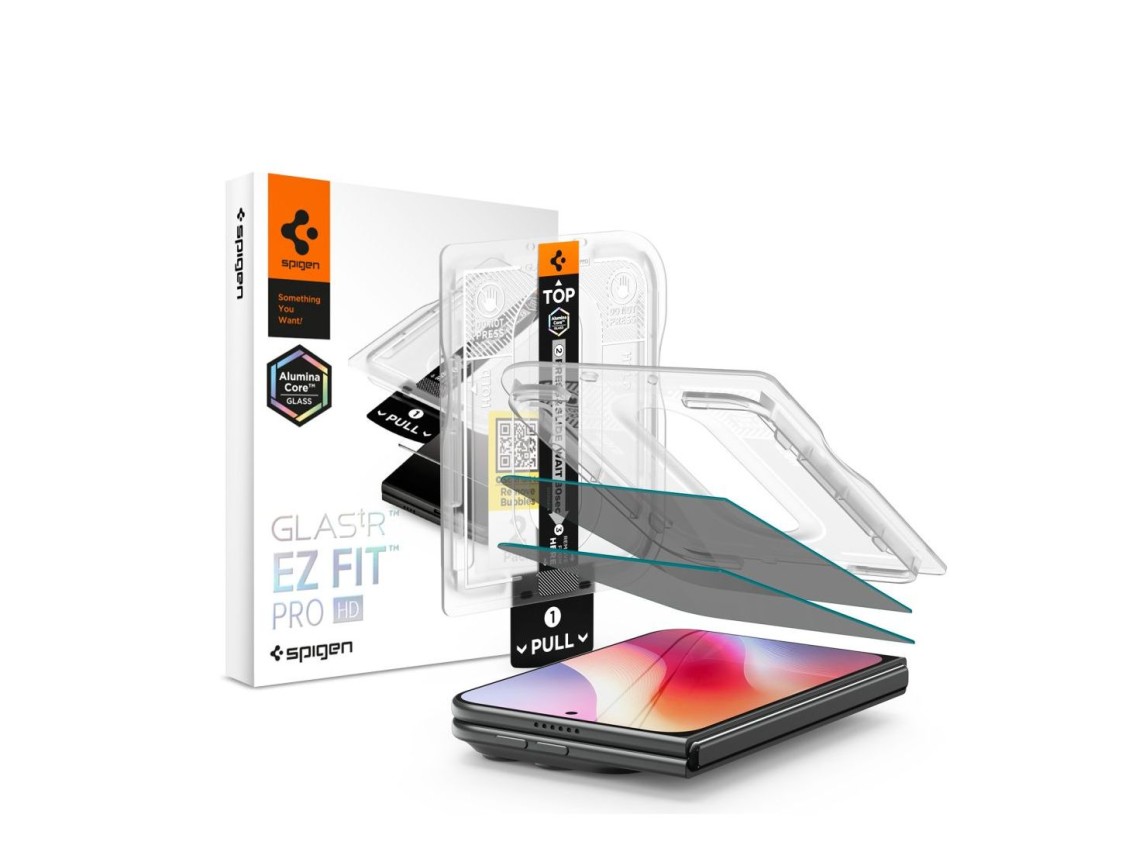 Spigen Glas.tR EZ Fit Pro HD AC (Paquete de 2) Protector de pantalla de vidrio templado con privacid