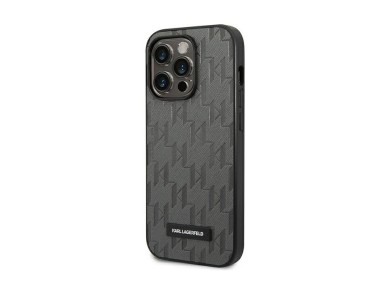 Karl Lagerfeld Saffiano Mono Metal Logo iPhone 14 Pro Max 6.7" Case - Gray Karl Lagerfeld Saffiano Mono Metal Logo iPhone 14 Pro Max 6.7" Case - Gray