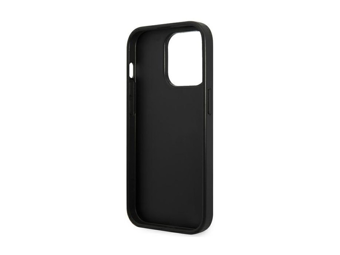 Karl Lagerfeld Saffiano Mono Metal Logo iPhone 14 Pro Max 6.7" Case - Gray