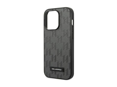 Karl Lagerfeld Saffiano Mono Metal Logo iPhone 14 Pro Max 6.7" Case - Gray Karl Lagerfeld Saffiano Mono Metal Logo iPhone 14 Pro Max 6.7" Case - Gray