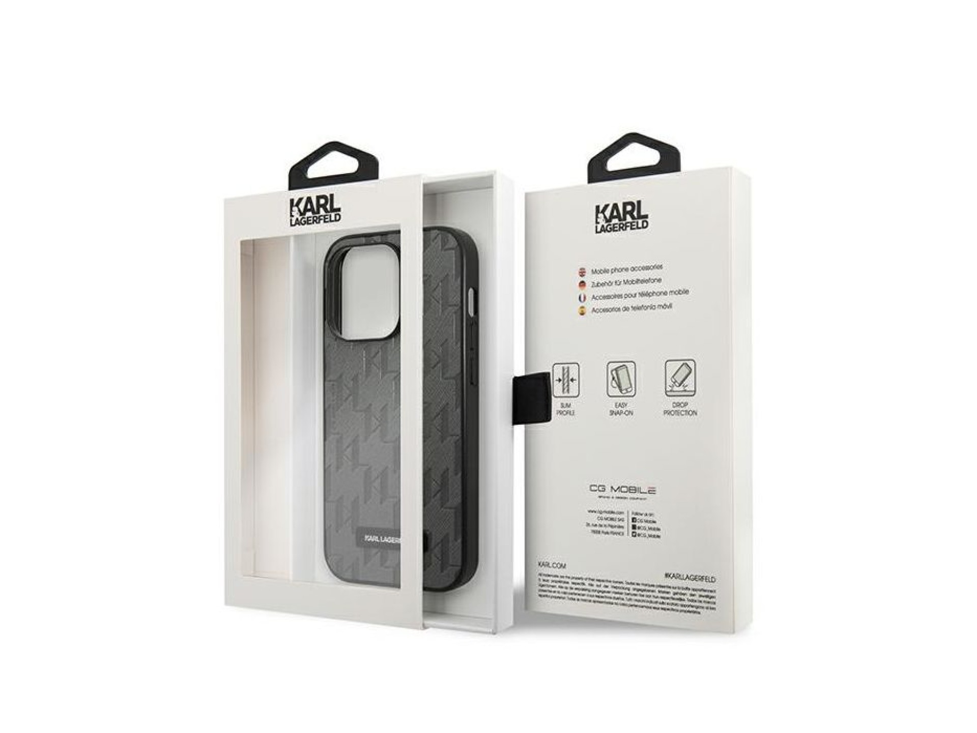 Karl Lagerfeld Saffiano Mono Metal Logo iPhone 14 Pro Max 6.7