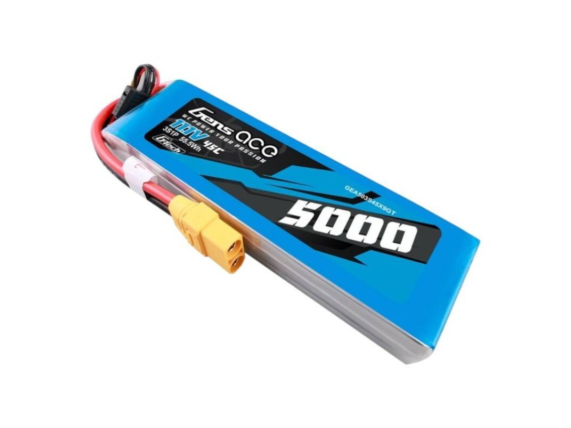 Gens ace G-Tech 5000mAh 11.1V 45C 3S1P lipo battery with XT90 Plug