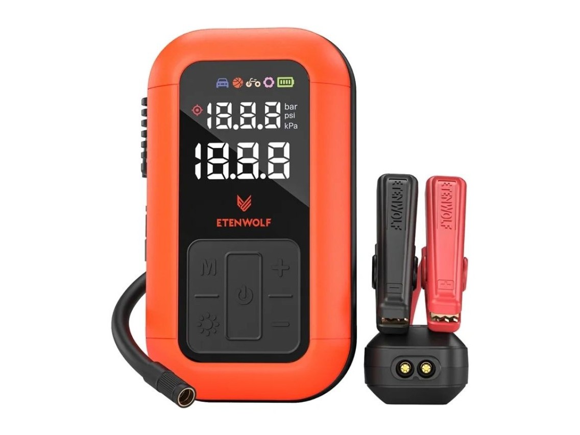 Compressor de ar automóvel Etenwolf X6 Pro, 11,03 bar, 8000 mAh