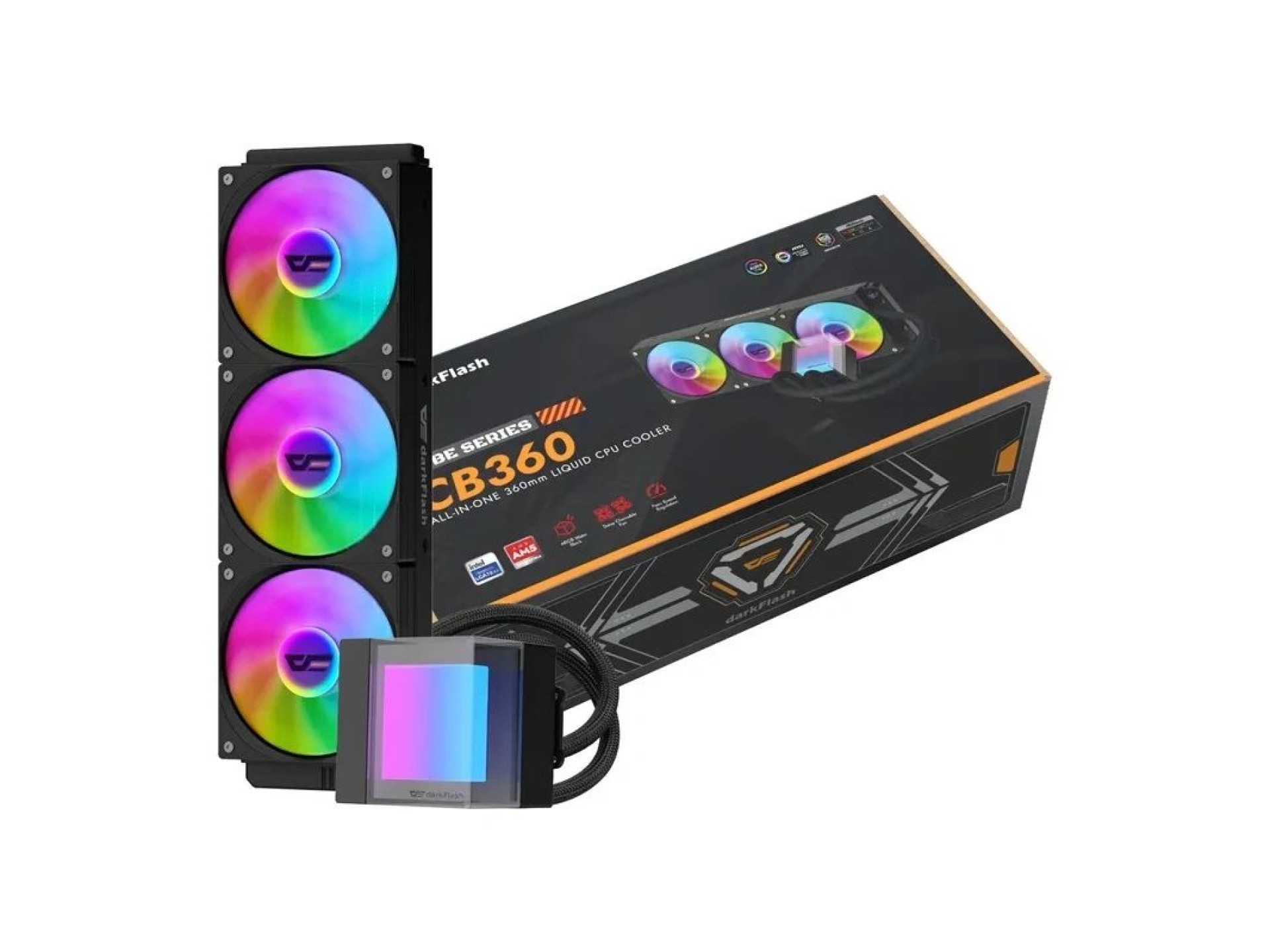 DarkFlash CB360 - Sistema de refrigeração líquida para CPU (Preto)
