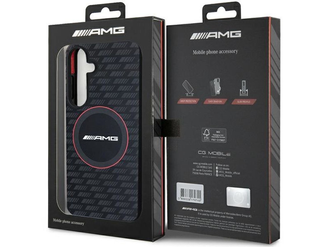 AMG Silicone Carbon Pattern MagSafe case for Samsung Galaxy S24 - black