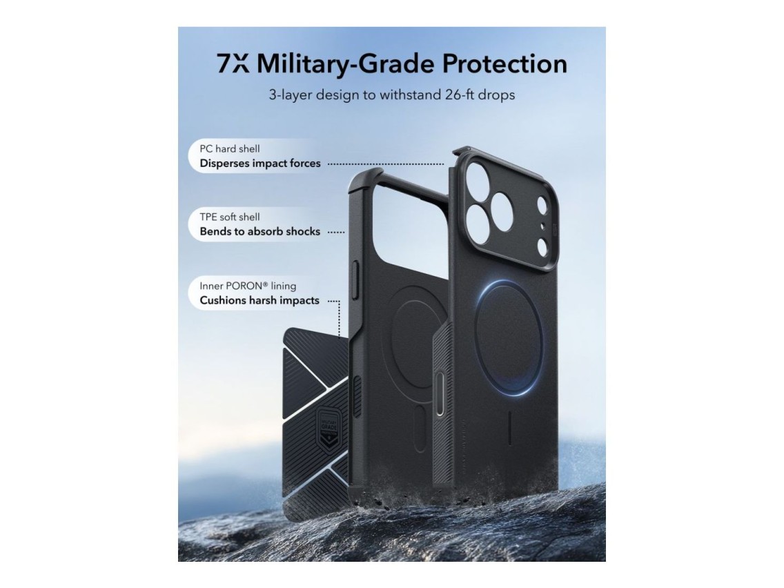 Capa ESR Cyber-Tough MagSafe para iPhone 18 Pro/17 Pro - Preta