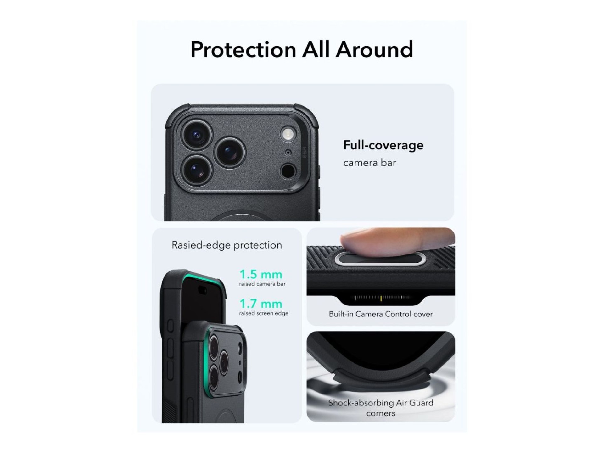Capa ESR Cyber-Tough MagSafe para iPhone 18 Pro/17 Pro - Preta