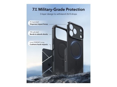ESR Cyber Tough MagSafe Case for iPhone 18 Pro / 17 Pro - Black ESR Cyber Tough MagSafe Case for iPhone 18 Pro / 17 Pro - Black