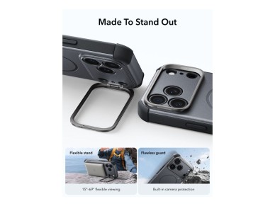 Capa ESR Cyber-Tough com suporte e MagSafe para iPhone 18 Pro Max/17 Pro Max - Cinzento Capa ESR Cyber-Tough com suporte e MagSafe para iPhone 18 Pro Max/17 Pro Max - Cinzento