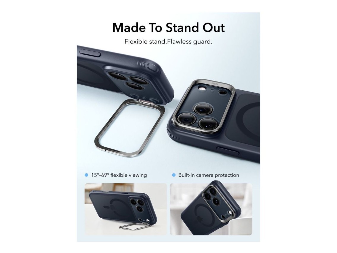 Capa MagSafe ESR Classic Hybrid com suporte para iPhone 18 Pro/17 Pro - Azul Marinho