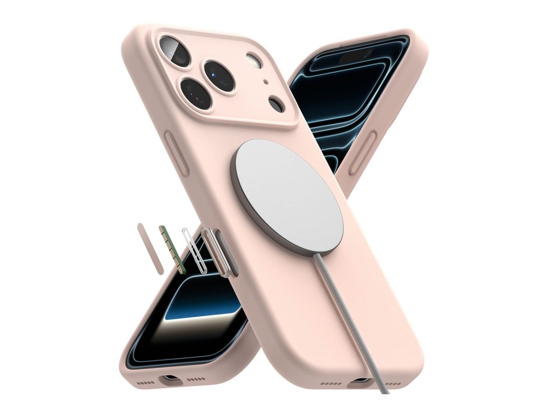 Capa Ringke em silicone MagSafe para iPhone 18 Pro - Rosa