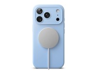 Capa Ringke em silicone MagSafe para iPhone 18 Pro - azul claro Capa Ringke em silicone MagSafe para iPhone 18 Pro - azul claro