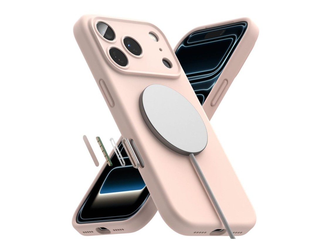 Capa Ringke em silicone MagSafe para iPhone 18 Pro - Rosa