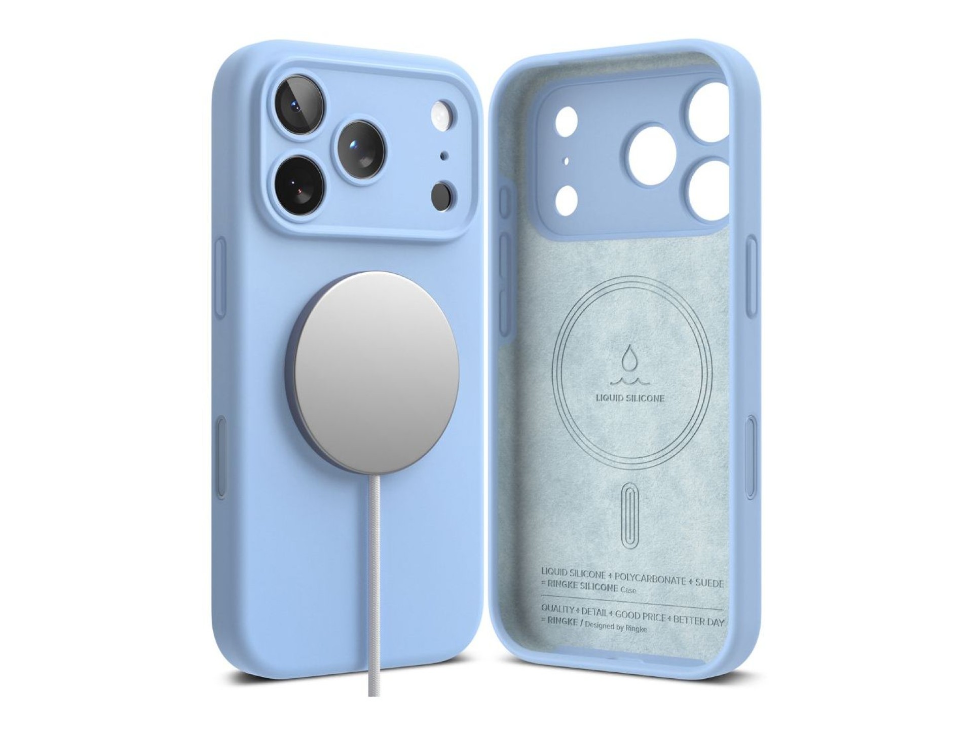 Capa Ringke em silicone MagSafe para iPhone 18 Pro - azul claro