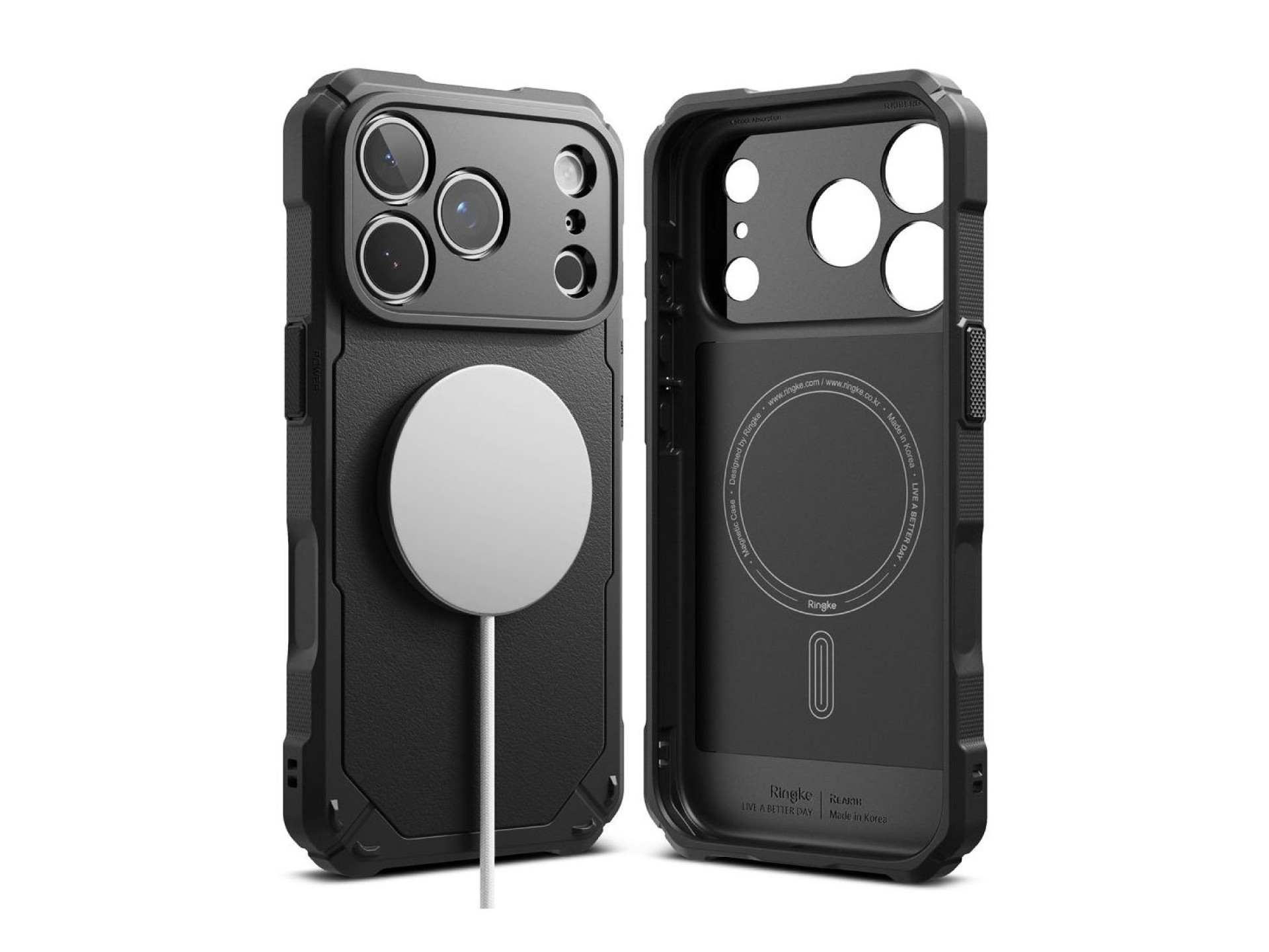 Capa Magnética Ringke Rugged Gear MagSafe para iPhone 18 Pro Max / 17 Pro Max - Preta
