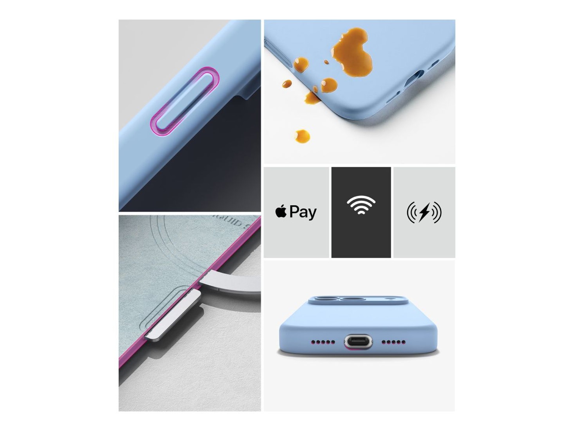 Capa Ringke em silicone MagSafe para iPhone 18 Pro - azul claro