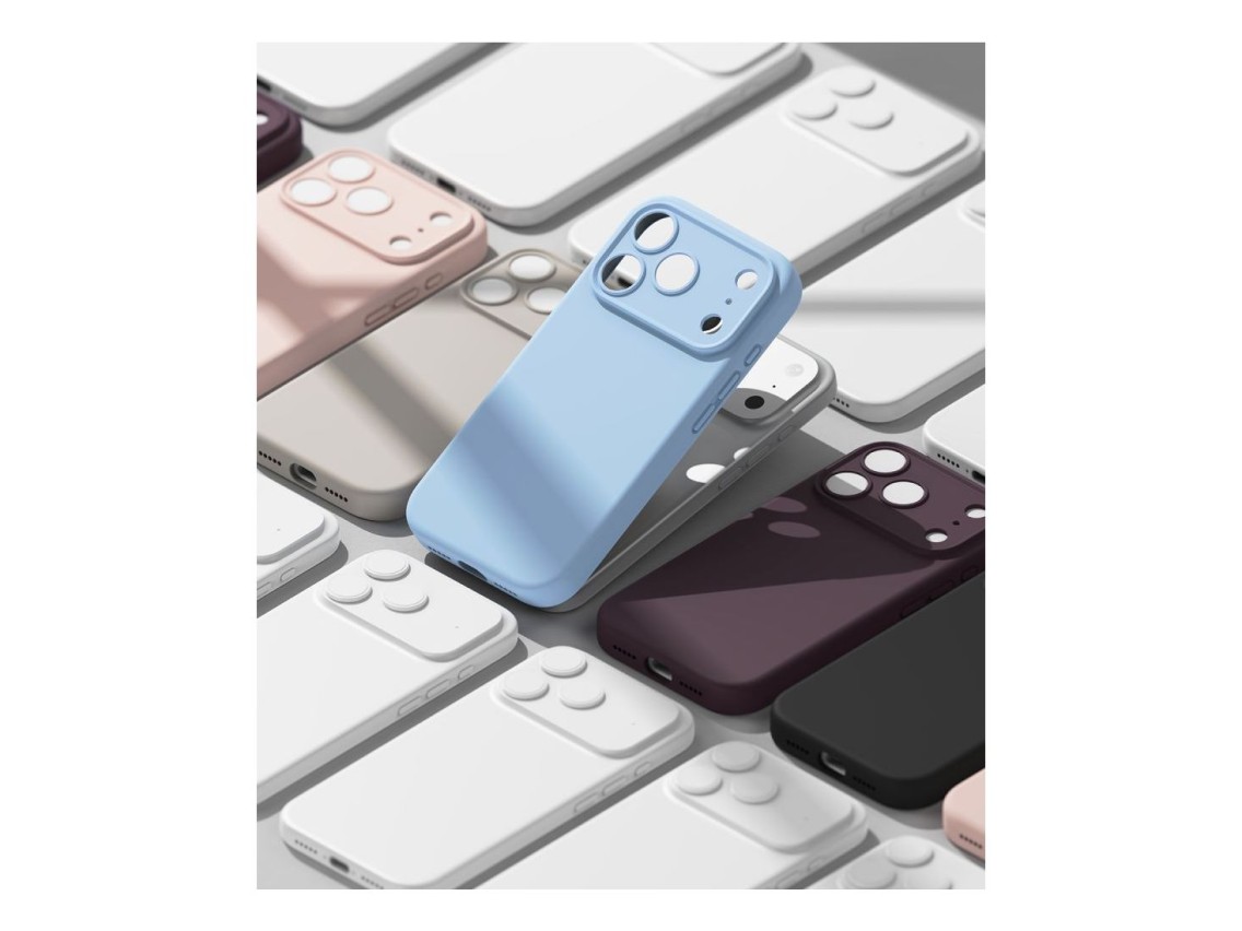 Capa Ringke em silicone MagSafe para iPhone 18 Pro - azul claro