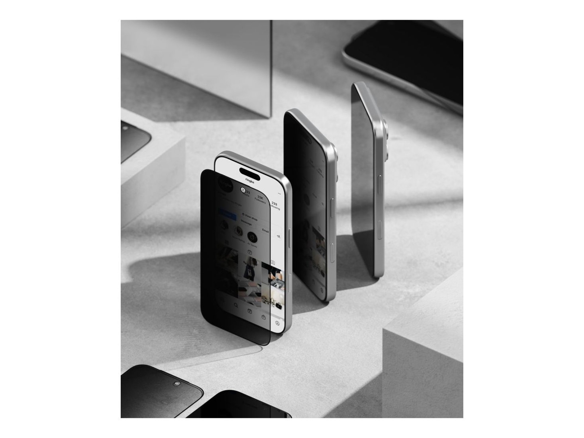 Pack de 2 películas de vidro temperado Ringke Easy Slide Privacy para iPhone 18 Pro Max