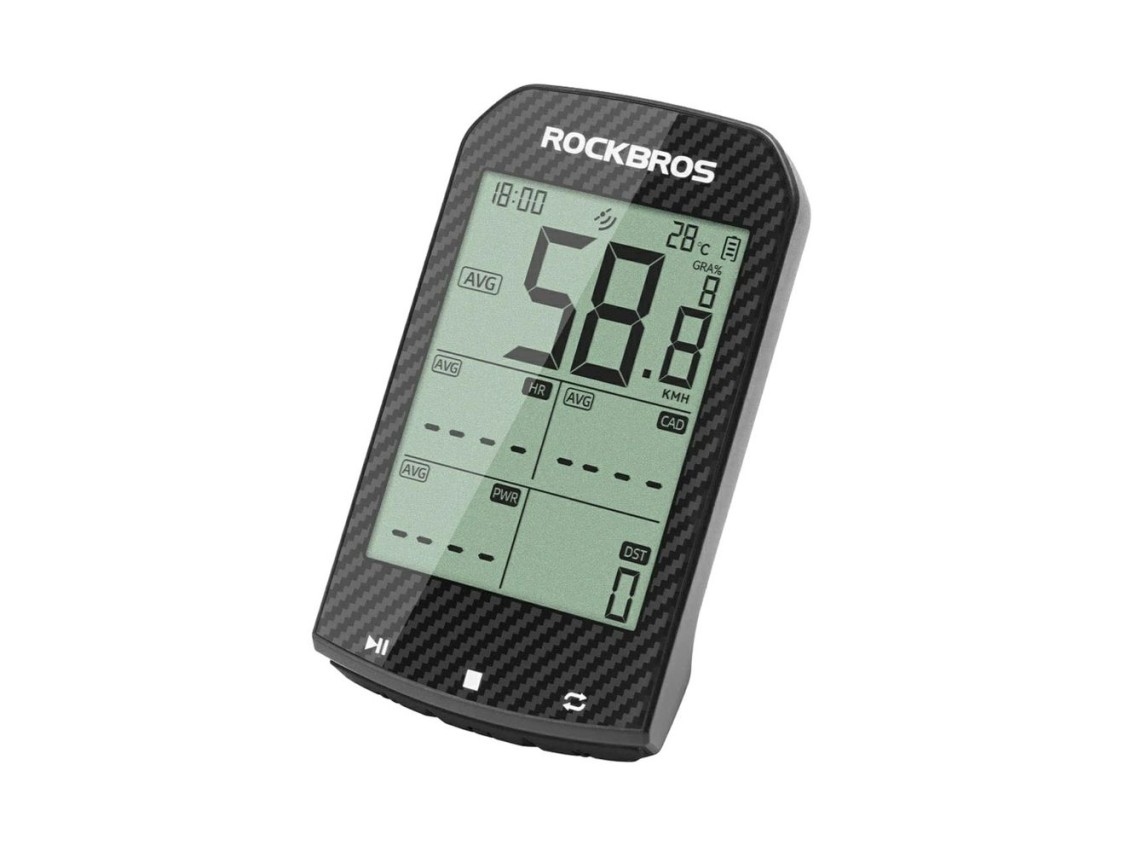 Ciclocomputador Rockbros M1Pro com GPS Bluetooth IPX6 - Preto