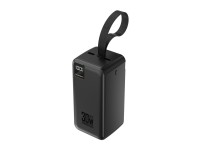 Powerbank Wozinsky W8-B 50000mAh 30W 2xUSB-A e 1xUSB-C e micro USB com lanterna - preto