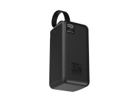 Powerbank Wozinsky W8-B 50000mAh 30W 2xUSB-A e 1xUSB-C e micro USB com lanterna - preto
