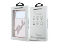 Karl Lagerfeld IML Big Signature Resin Metal Frame Case for iPhone 18 Pro Max / 17 Pro Max - Pink Karl Lagerfeld IML Big Signature Resin Metal Frame Case for iPhone 18 Pro Max / 17 Pro Max - Pink