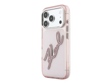 Karl Lagerfeld IML Big Signature Resin Metal Frame Case for iPhone 18 Pro Max / 17 Pro Max - Pink Karl Lagerfeld IML Big Signature Resin Metal Frame Case for iPhone 18 Pro Max / 17 Pro Max - Pink