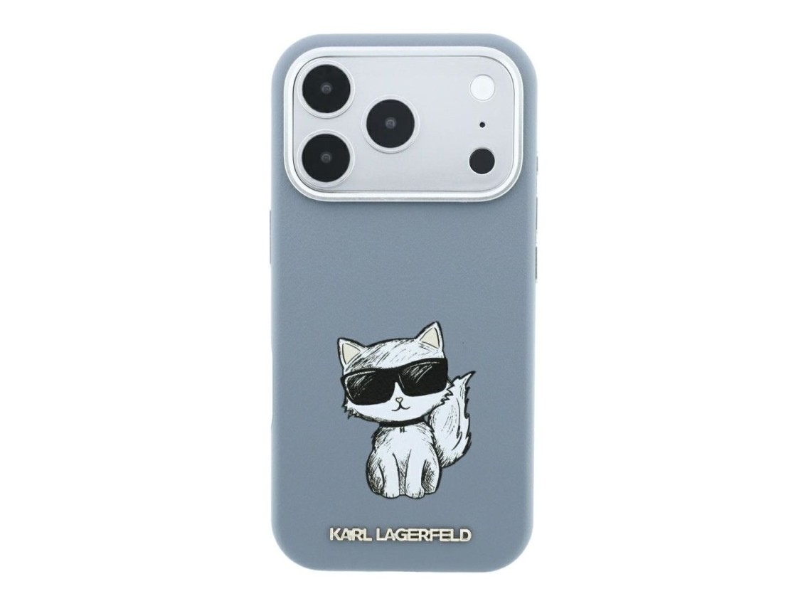 Funda Karl Lagerfeld Smooth Choupette Sketch MagSafe para iPhone 18 Pro / 17 Pro - azul claro