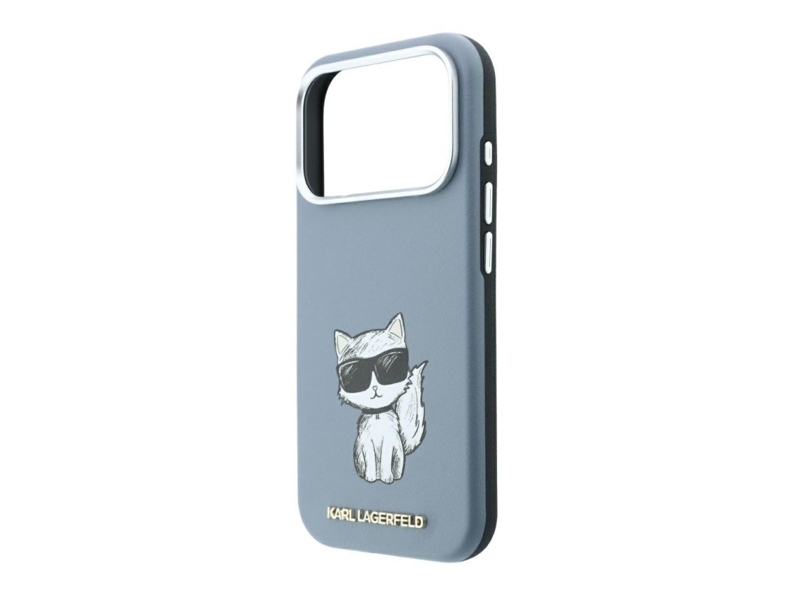 Funda Karl Lagerfeld Smooth Choupette Sketch MagSafe para iPhone 18 Pro / 17 Pro - azul claro