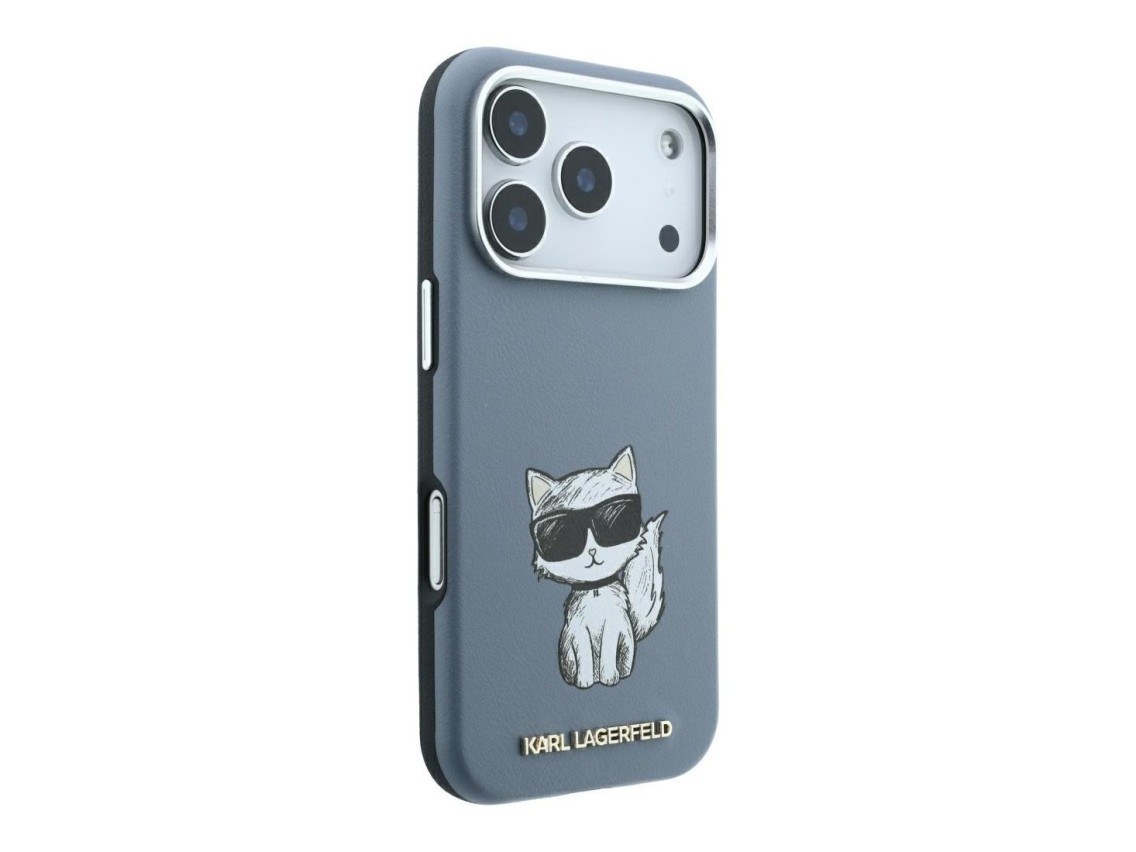 Funda Karl Lagerfeld Smooth Choupette Sketch MagSafe para iPhone 18 Pro / 17 Pro - azul claro
