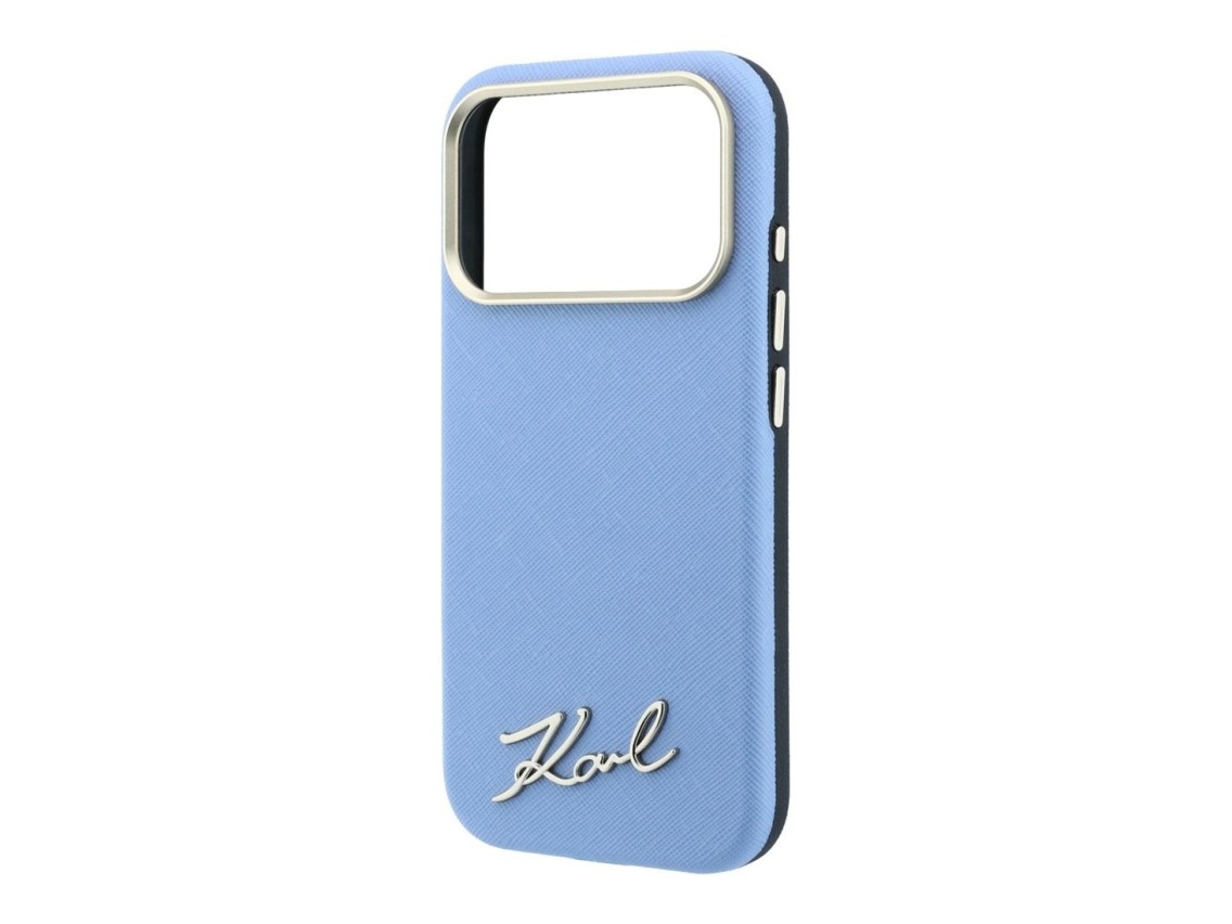Funda Karl Lagerfeld Saffiano Small Script Metal Logo MagSafe para iPhone 17 Pro Max / 18 Pro Max -