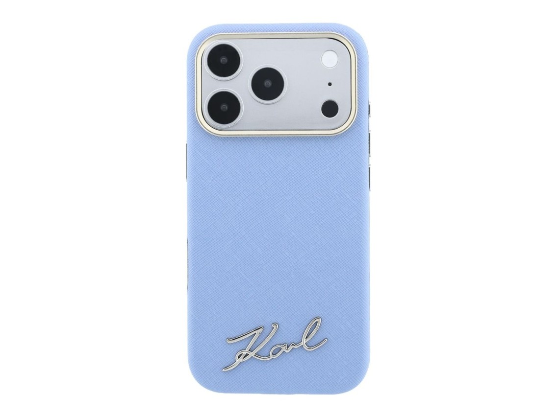 Funda Karl Lagerfeld Saffiano Small Script Metal Logo MagSafe para iPhone 17 Pro Max / 18 Pro Max -
