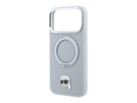 Capa MagSafe Karl Lagerfeld com suporte de anel 360� e alfinete de cabe�a de Karl para iPhone 18 Pro