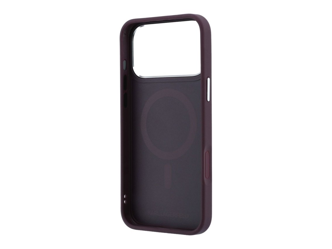 Karl Lagerfeld with Ring Stand 360 Karl Head Pin MagSafe case for iPhone 18 Pro / 17 Pro - burgundy