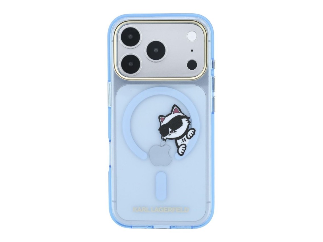 Karl Lagerfeld Peekaboo Logo MagSafe case for iPhone 18 Pro / 17 Pro - light blue