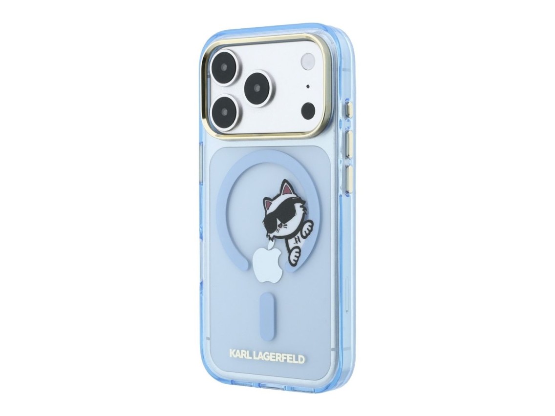 Karl Lagerfeld Peekaboo Logo MagSafe case for iPhone 18 Pro / 17 Pro - light blue
