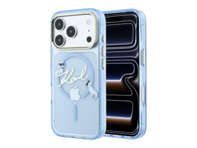 Karl Lagerfeld Script Logo MagSafe Case for iPhone 18 Pro / 17 Pro - Light Blue