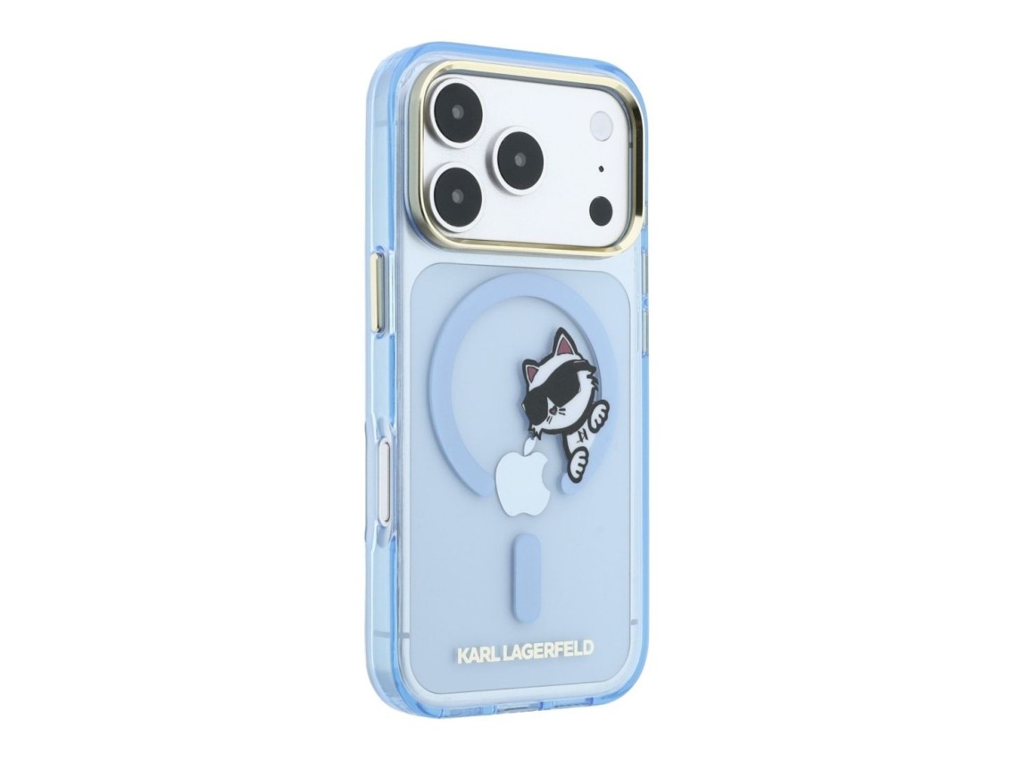 Karl Lagerfeld Peekaboo Logo MagSafe case for iPhone 18 Pro / 17 Pro - light blue