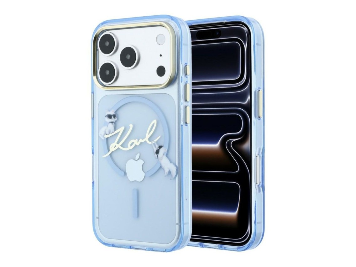 Karl Lagerfeld Script Logo MagSafe Case for iPhone 18 Pro / 17 Pro - Light Blue
