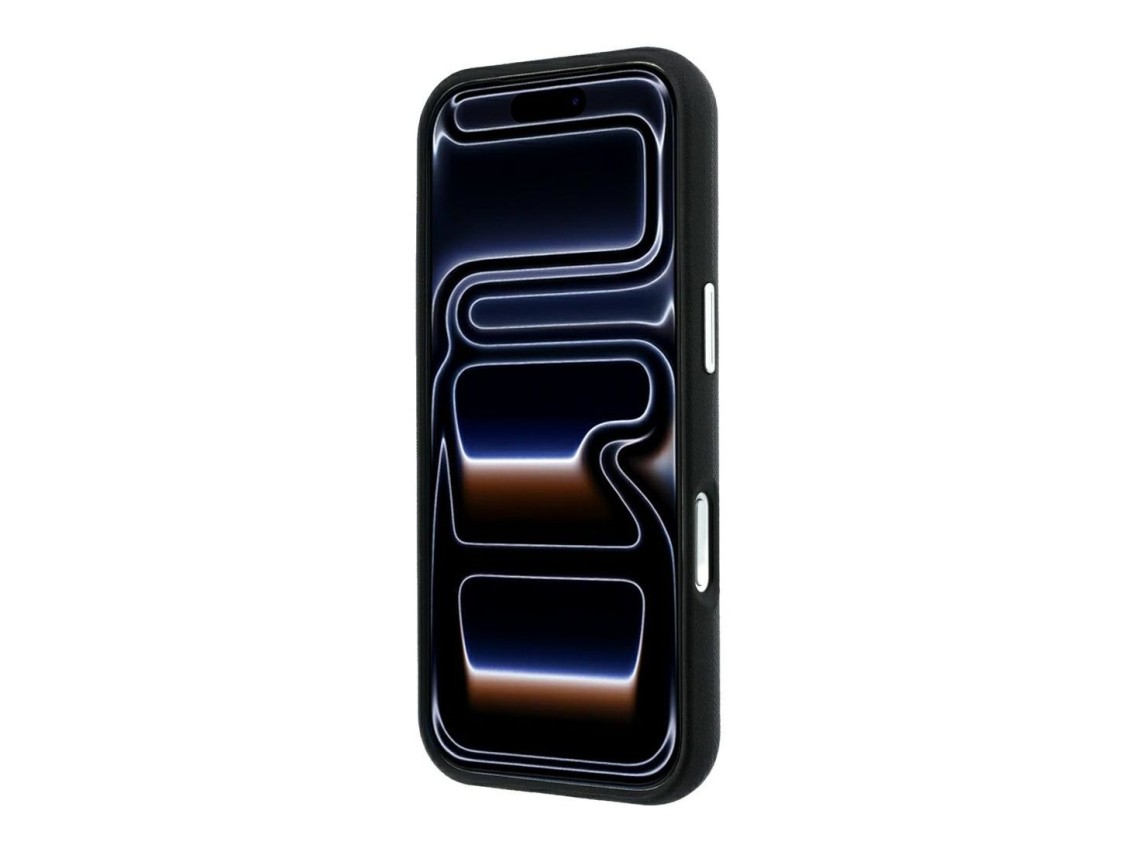 Karl Lagerfeld Saffiano Small Script Metal Logo MagSafe Case for iPhone 18 Pro / 17 Pro - Black