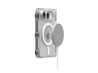 Capa Spigen Ultra Hybrid Pro MagSafe para iPhone Duo - Transparente e Branca Capa Spigen Ultra Hybrid Pro MagSafe para iPhone Duo - Transparente e Branca