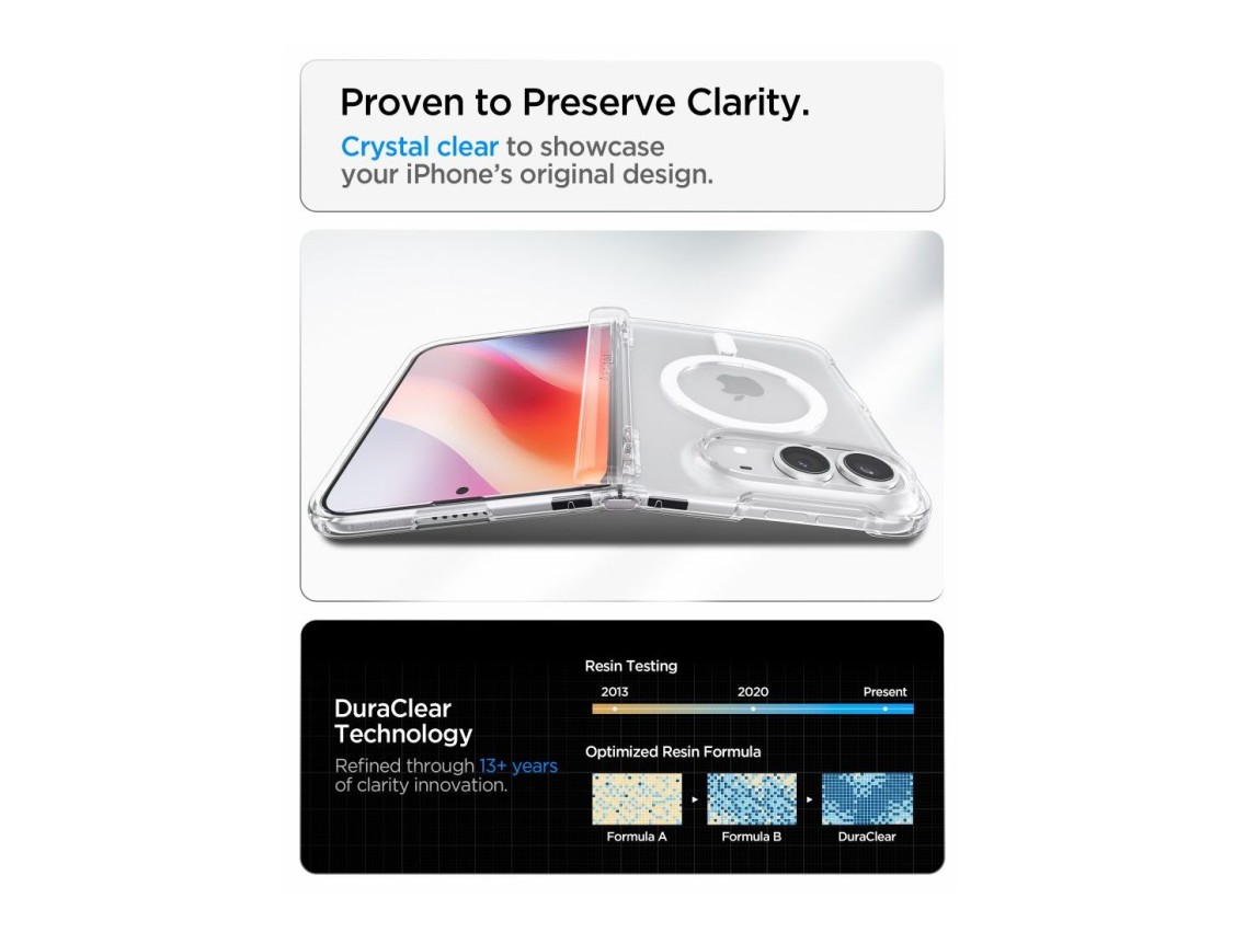 Capa Spigen Ultra Hybrid Pro MagSafe para iPhone Duo - Transparente e Branca