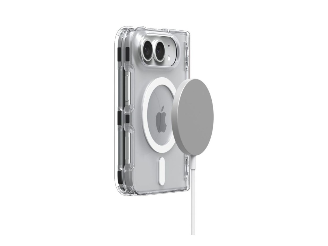 Capa Spigen Ultra Hybrid Pro MagSafe para iPhone Duo - Transparente e Branca