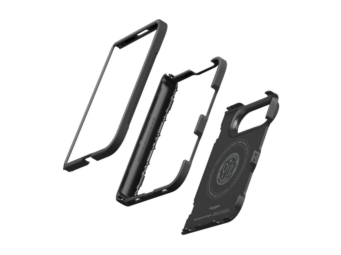 Funda Spigen Slim Armor Pro S MagSafe para iPhone Duo - Negra