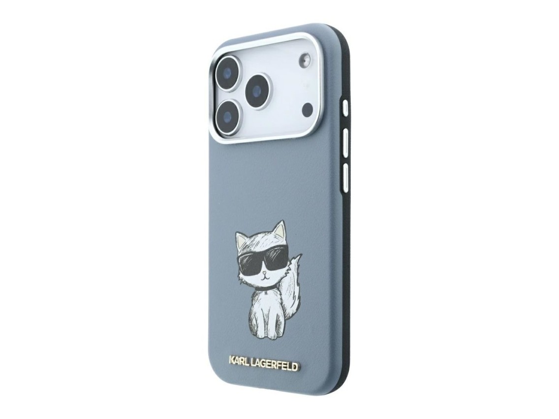 Funda Karl Lagerfeld Smooth Choupette Sketch MagSafe para iPhone 18 Pro / 17 Pro - azul claro